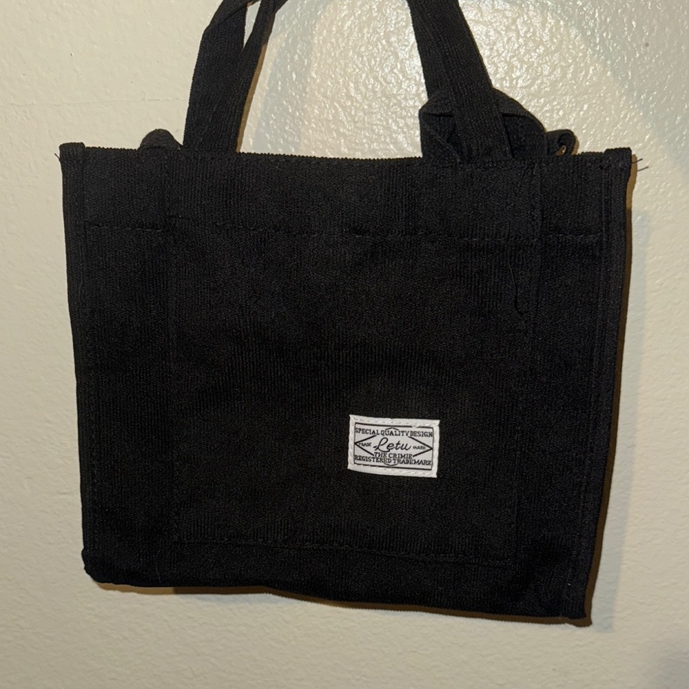 Corduroy Black Bag